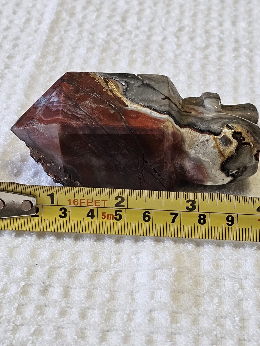 Natural Mexican Lace Agate Crystal Skull Tower - Picture 5 of 12